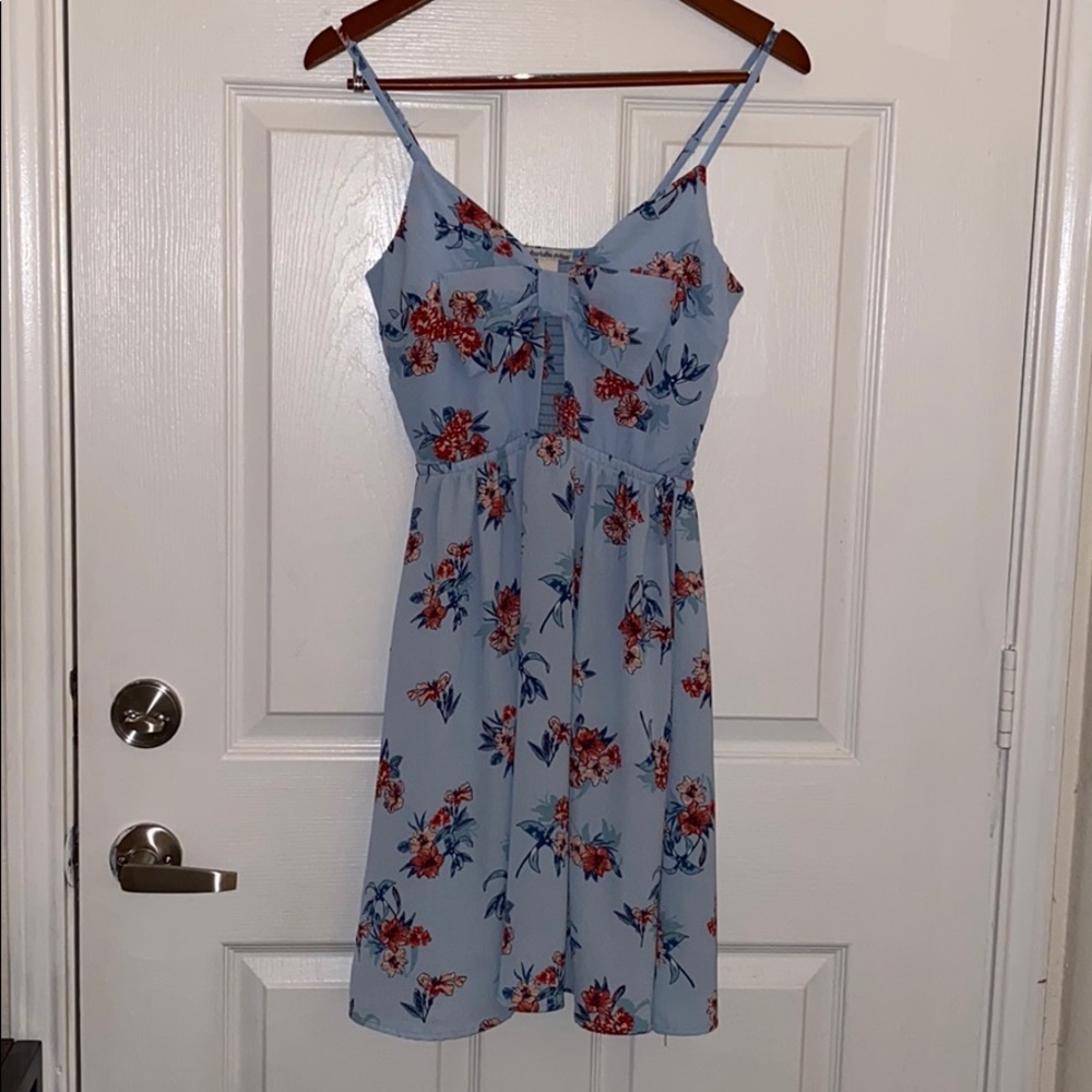 Light blue floral print dress